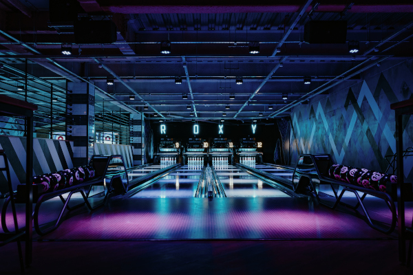 Roxy Ballroom Cheltenham bowling lanes with professional sound system installation