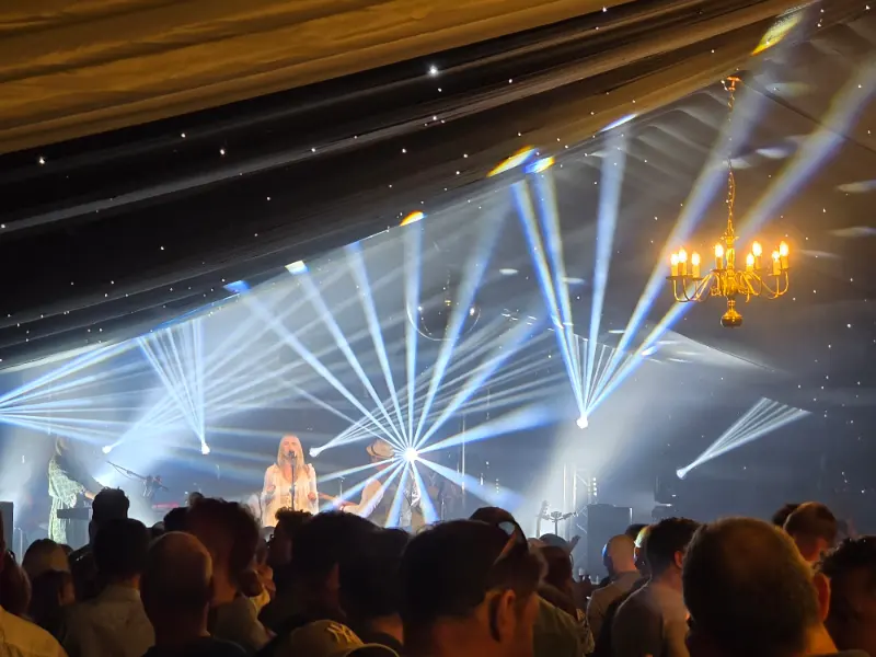 Fleetwood Mac tribute band Run in the Shadow performing at Wetherby Beer Festival 2025
