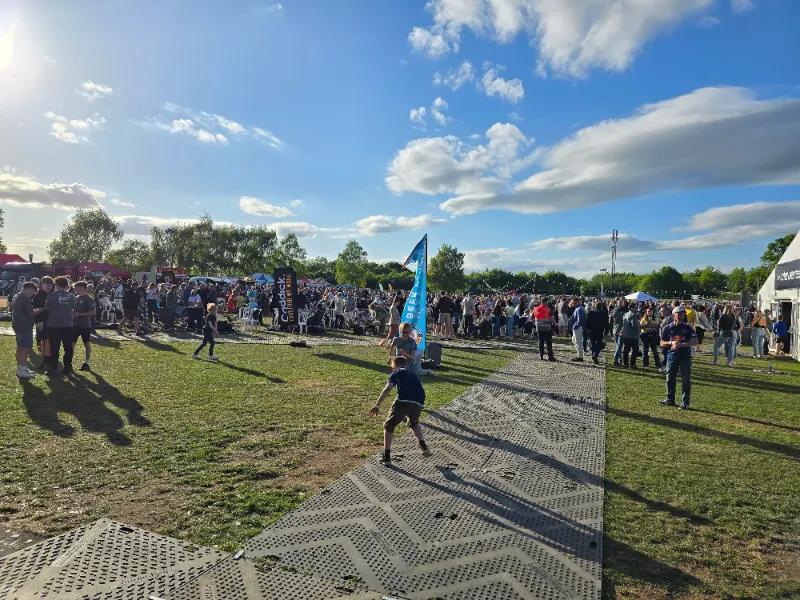 Large crowds enjoying the sunshine at Wetherby Beer Festival 2025