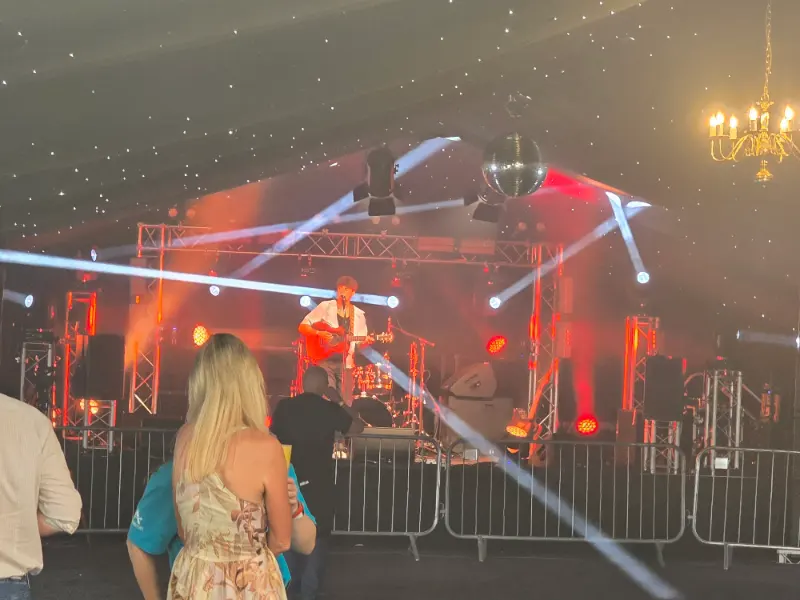 Professional event lighting and moving beam fixtures at Wetherby Beer Festival 2025